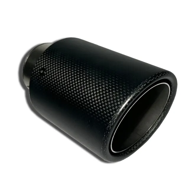 Endrohr Carbon für Rohraußendurchmesser ø 55mm - ø 114mm außen + Schelle mit Gutachten (eintragungsfrei)