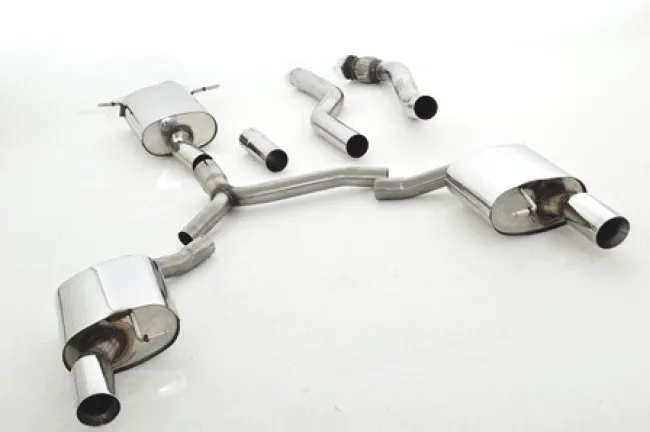 FMS Sportauspuff für Audi A4 (B8) A5 1.8 TFSI 2.0 TFSI 2WD Quattro ø 76mm Edelstahl Duplex mit EG-Genehmigung (eintragungsfrei)