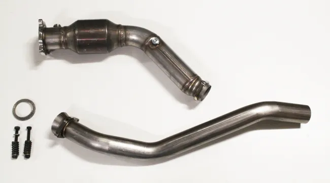 Hosenrohr Downpipe für Audi A4 B7 2.0 TFSI ø 76mm mit 200 Zellen Rennkat/Metallkat edelstahl