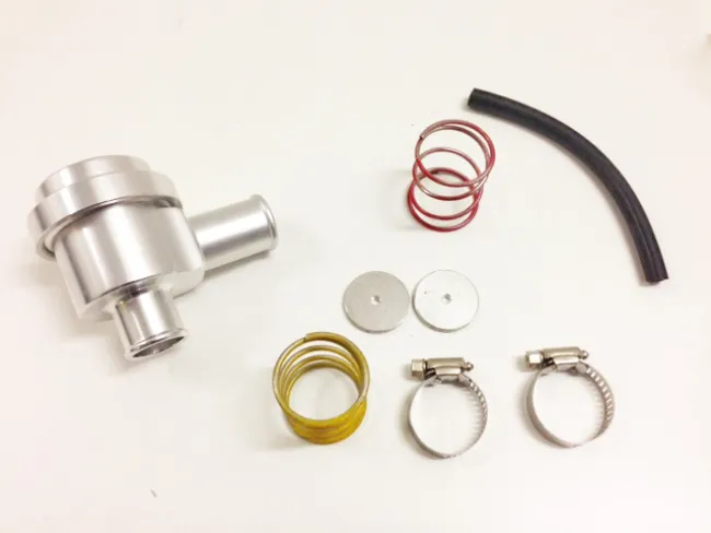 Pop off Kolbenventil Alu für 1.8T und andere Turbofahrzeuge silber 25mm Anschluß