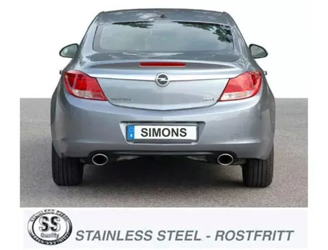 Simons Edelstahll Sportauspuff Duplex 90/120 mm + 90/120 mm oval für Opel Insignia Limousine 2WD 2.0 Diesel EG Betriebserlaubnis #1